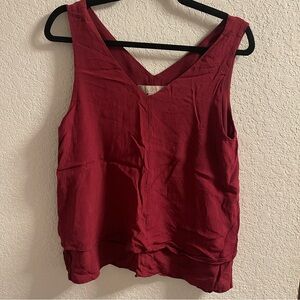 Loft Red Sleeveless Top